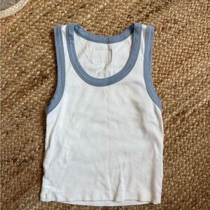 SOLD OUT ONLINEEE!!! Sleeveless White and Blue Tank Top